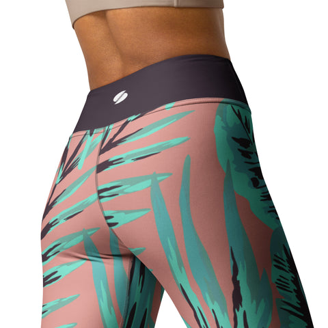 Psychedelic Jungle Mint & Coral leggings