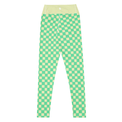 Green & Yellow Checkered Board leggings