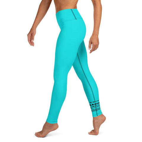 Into The Greens tropical leggings (teal solid colour)