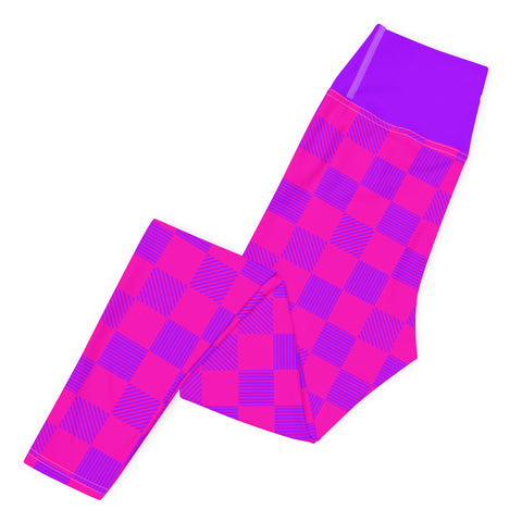 Cerise & Purple Checkered Board leggings