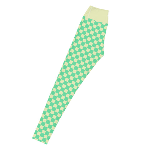 Green & Yellow Checkered Board leggings