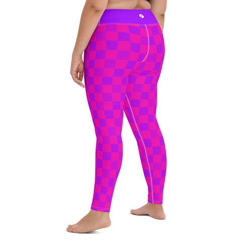 Cerise & Purple Checkered Board leggings