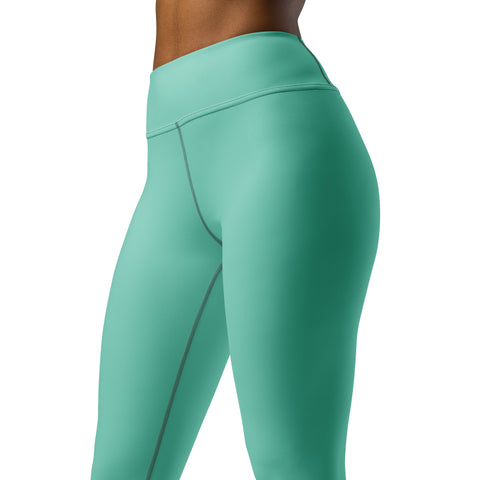 Imma coming beach! Leggings (Solid Teal Green)