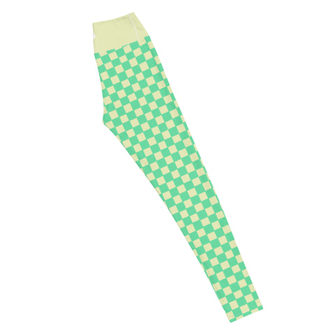 Green & Yellow Checkered Board leggings