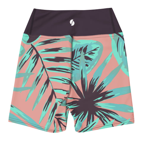 Psychedelic Jungle Mint & Coral shorts