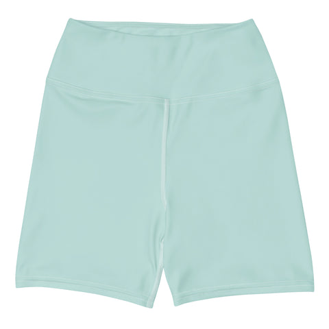 Sunny Hibiscus shorts (solid light blue-green)