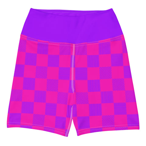Cerise & Purple Checkered Board shorts