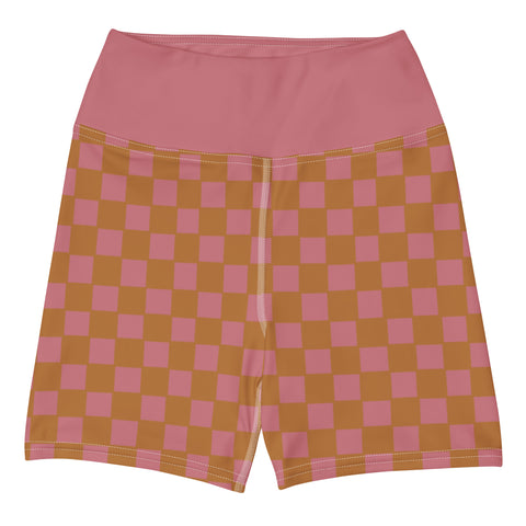 Copper & Pink Checkered Board shorts