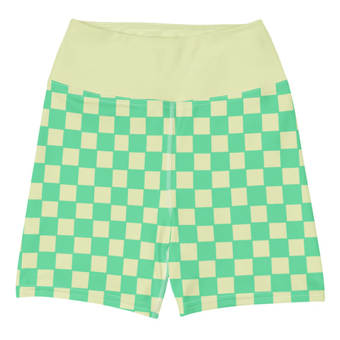 Green & Yellow Checkered Board shorts