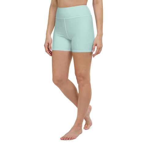 Sunny Hibiscus shorts (solid light blue-green)