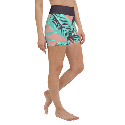 Psychedelic Jungle Mint & Coral shorts