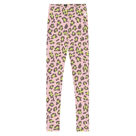 Dakota Lime & Pink Leopard tween leggings