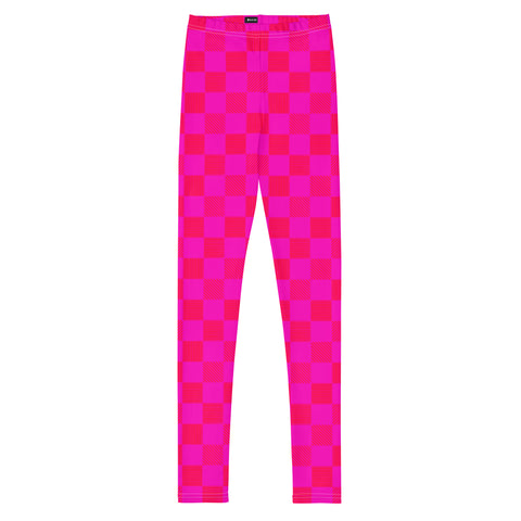 Taylor Cerise & Red Checkered Board tween leggings