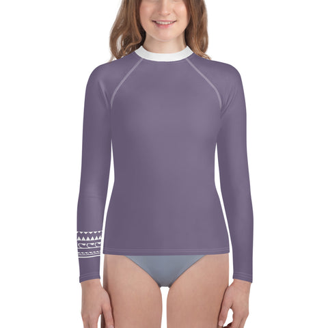Elli Raisin Lilac tween long-sleeve rash guard swim top