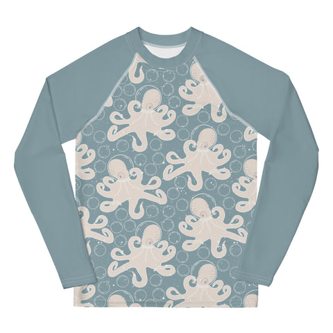 Otis Octopus tween long sleeve rash guard swim top