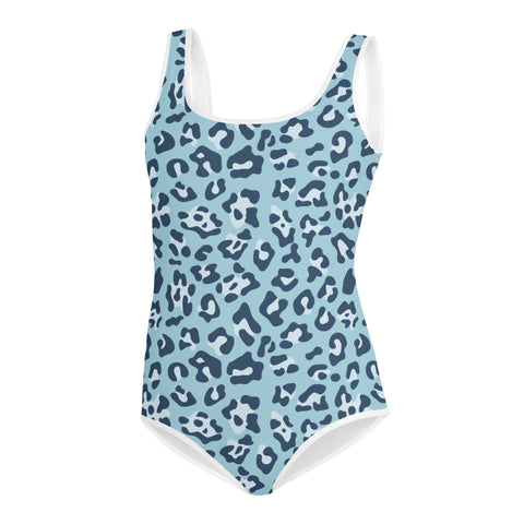 Prince Blue Leopard tween full swimsuit